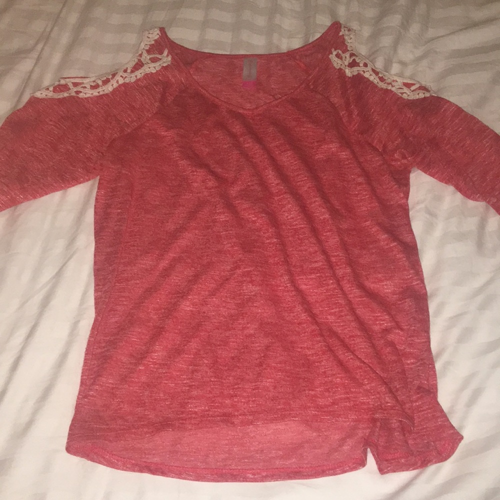 Pink Cold Shoulder Top